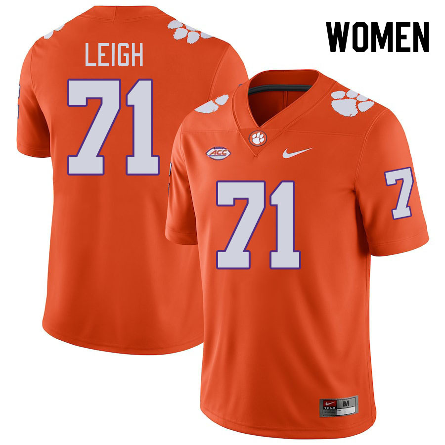 Women's Clemson Tigers Tristan Leigh #71 College Orange NCAA Authentic Football Stitched Jersey 23EI30CO